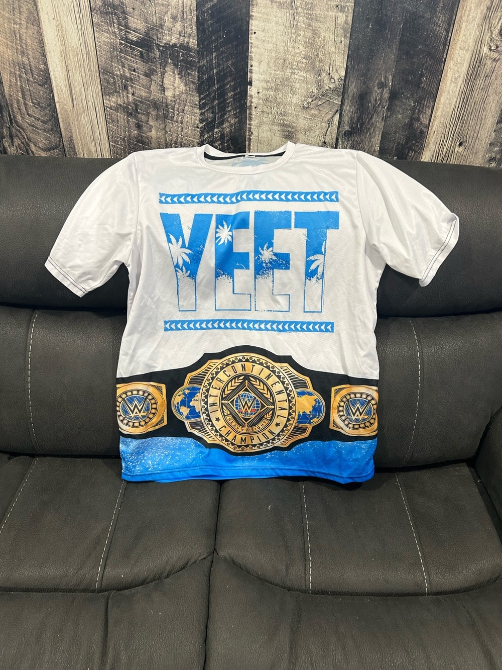 WWE Jey Uso YEET IC title custom t shirt! Men’s large!